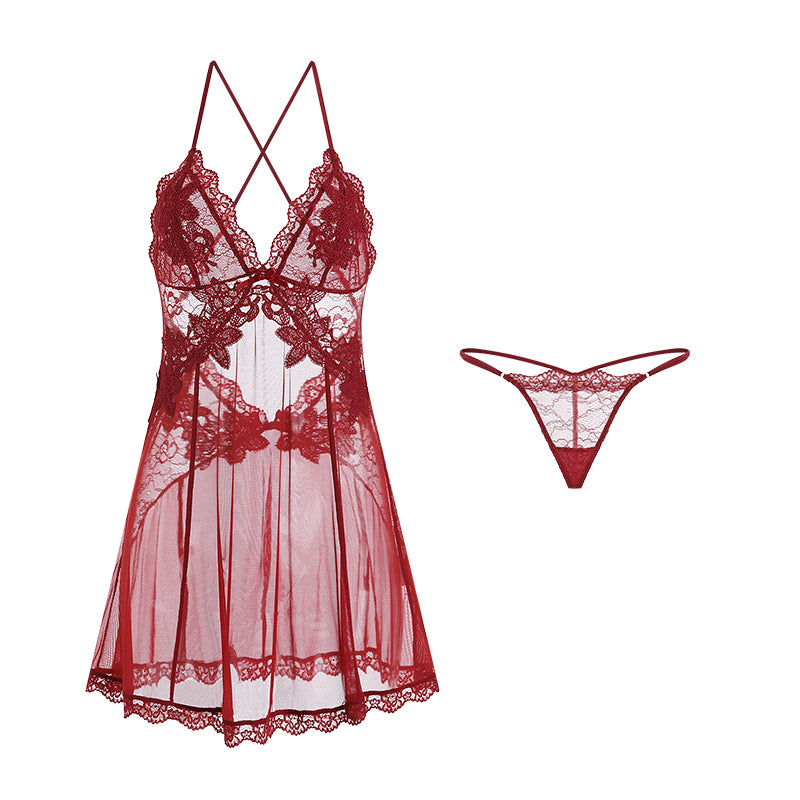 Sheer Lace Chemise - product flat
