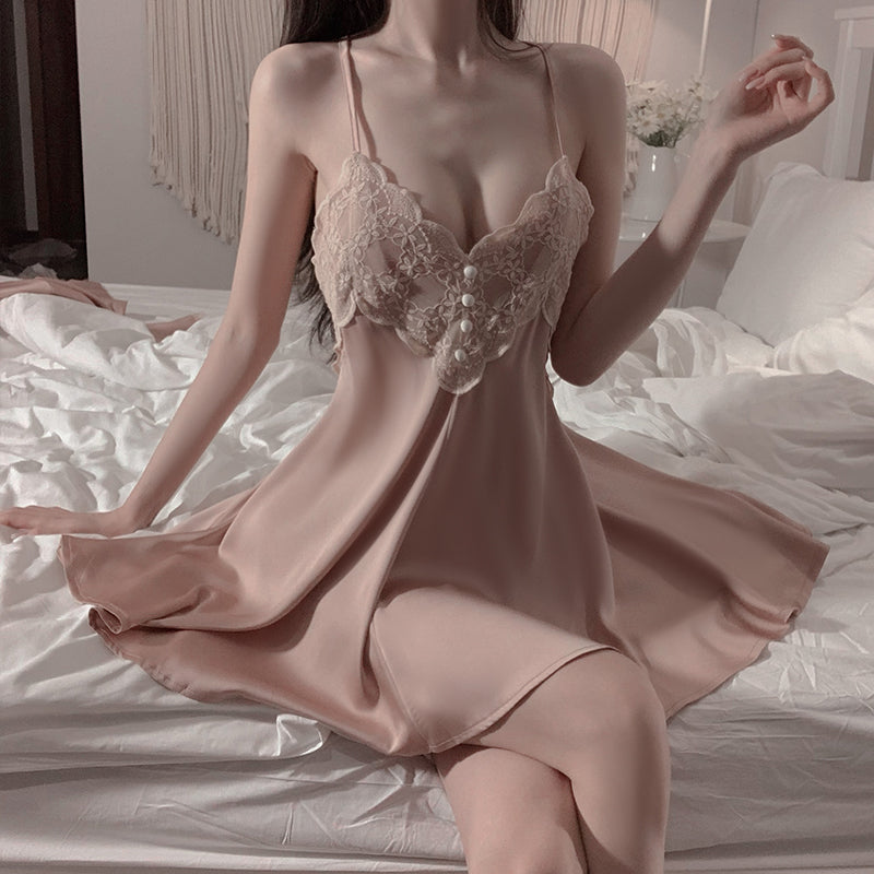 Satin Slip Dress - Black lifestyle
