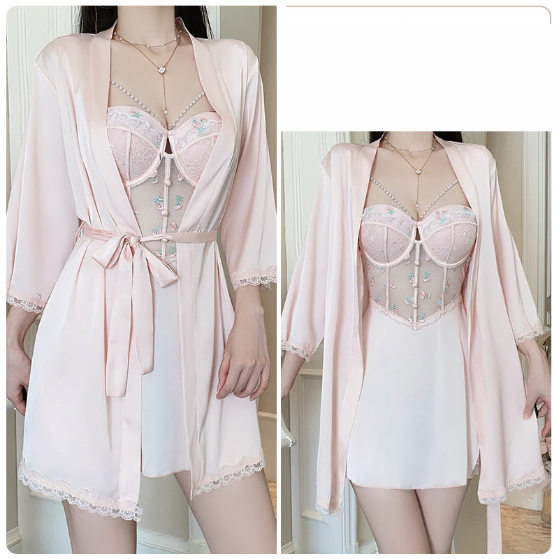 Blush Pink — Lace Butterfly Chemise