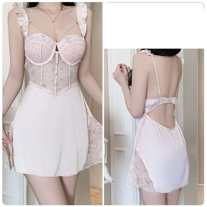 Blush Pink — Lace Butterfly Chemise