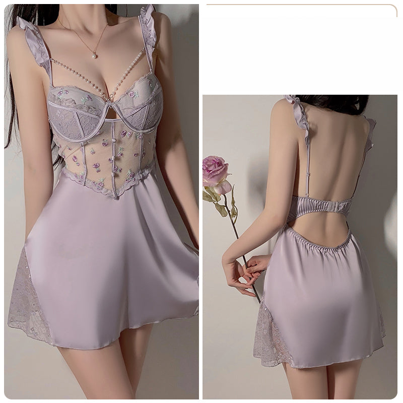 Taro Purple — Lace Butterfly Chemise
