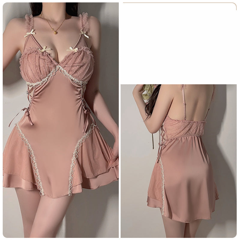 Satin Lace Set - Rose Gold