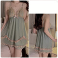 Sage Green — Lace Babydoll & Robe Set